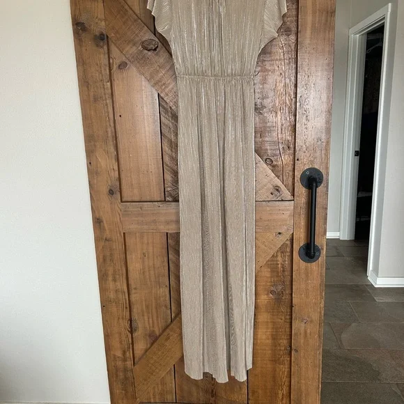 Baltic Born Metallic Gold Pleated Dress - Picture 2 of 3